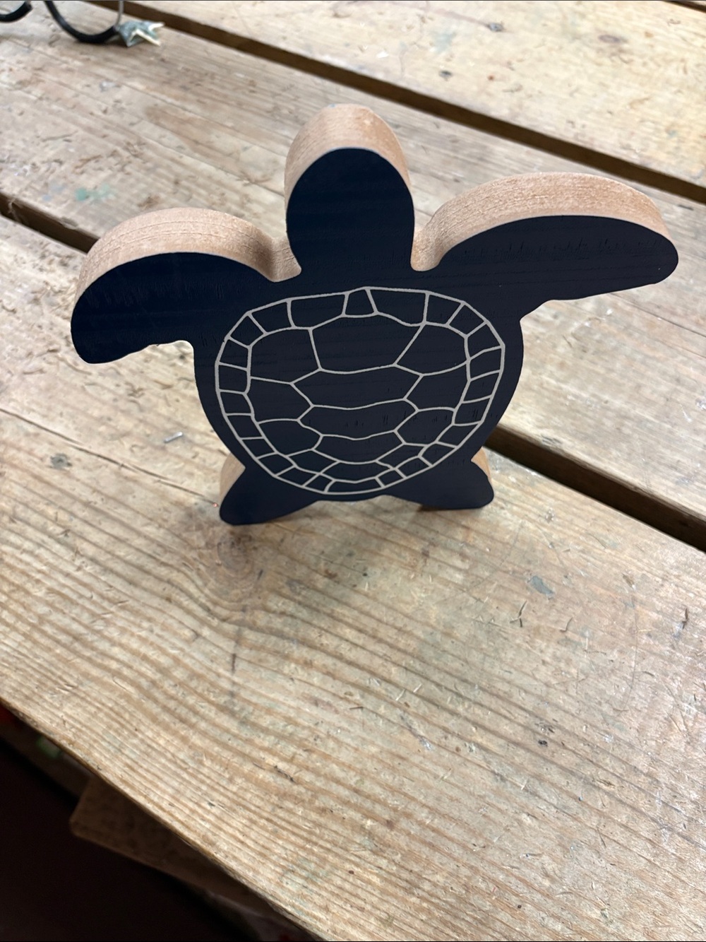 Dark blue Turtle Wooden Accent Decor - Home Accents